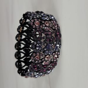 Crystal sparkling wide stretch bracelet